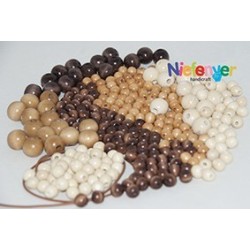 Beads Natural colour wood...