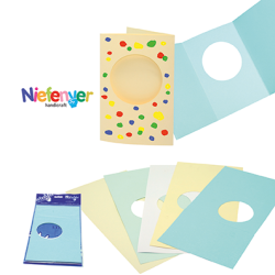 Greeting cards with round cut